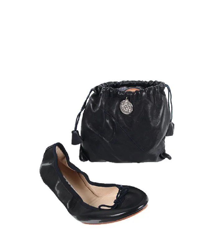 Flats with suede plush charm-Gorgeous Flat Ballet, Black