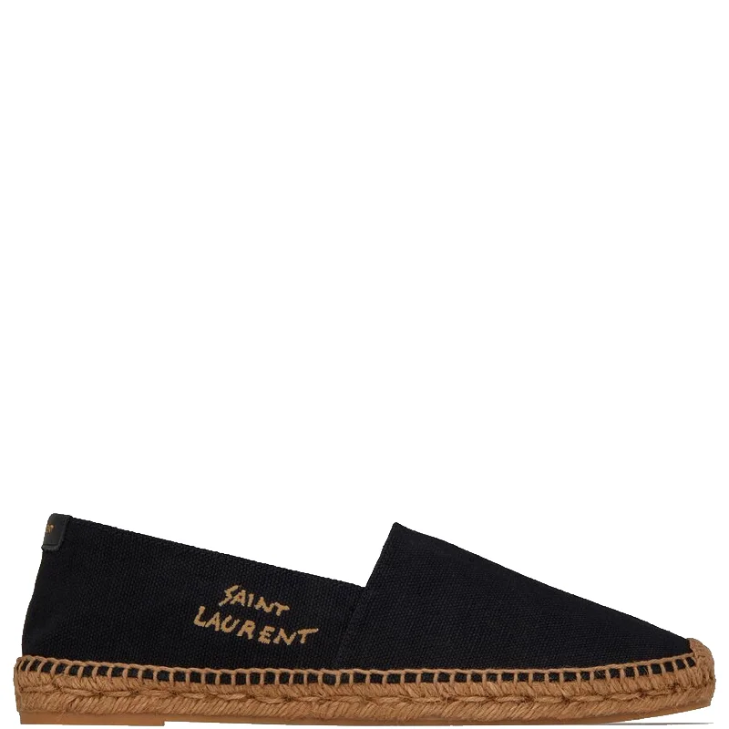 Flats with floral chic elegance-Monogram Espadrille Canvas, Black