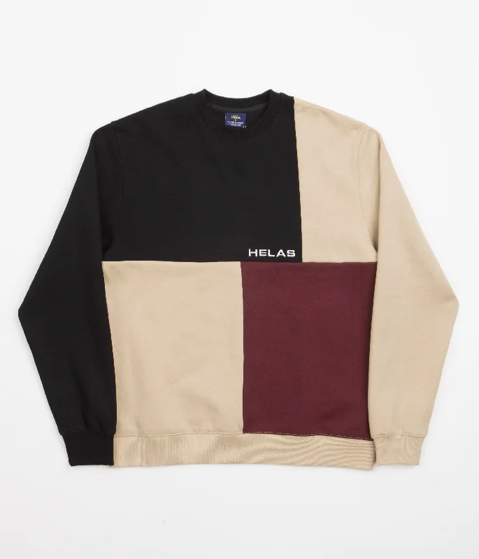 Hoodies & sweatshirts with mesh breathable weave-Helas Carre Crewneck Sweatshirt - Beige / Multi