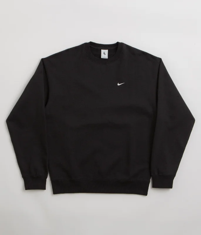 Hoodies & sweatshirts with zip-up easy wear-Nike Solo Swoosh Crewneck Sweatshirt - Black / White