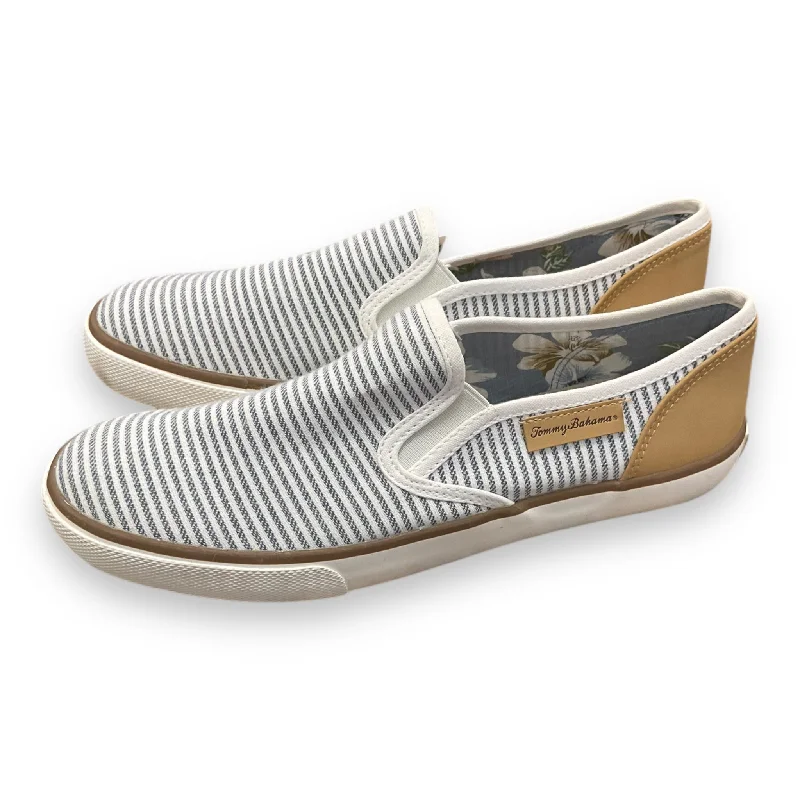 Flats with leather soft cushioning-Shoes Flats By Tommy Bahama In Striped Pattern, Size: 9.5