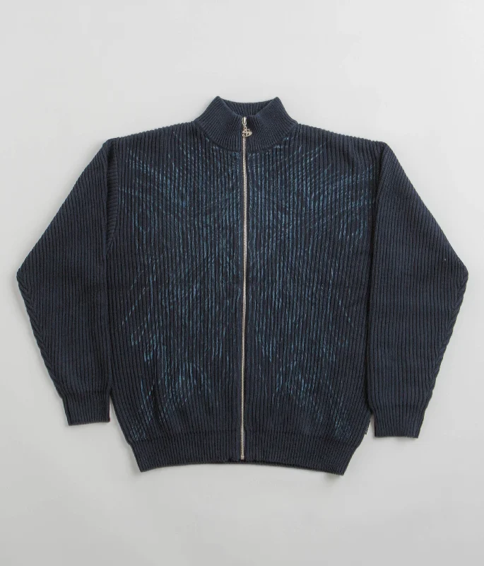 Hoodies & sweatshirts with budget pack pricing-Yardsale Ripper Knit Zip Sweatshirt - Navy