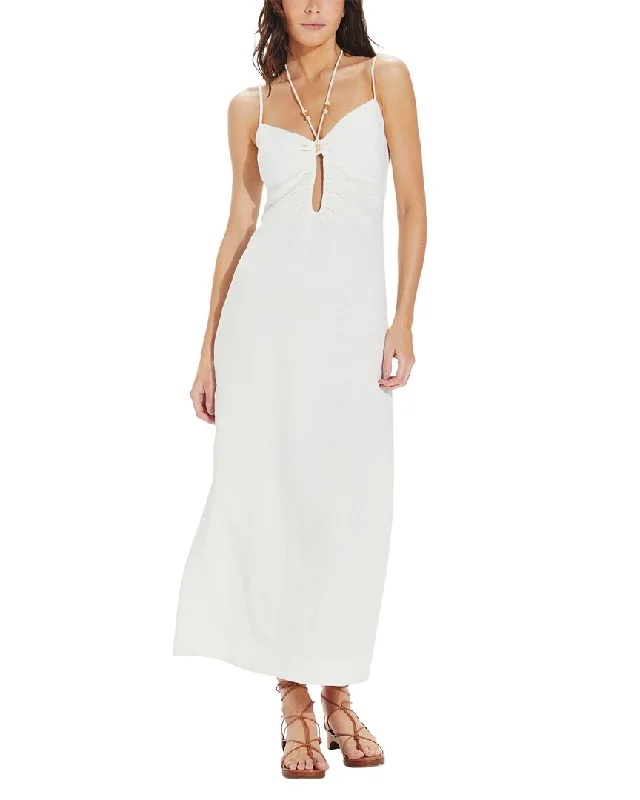 Luxury evening maxi dresses-ViX Solid Daisy Detail Long Dress