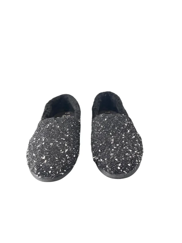 Flats with suede elegant texture-Shoes Flats By Toms In Black, Size: 7.5