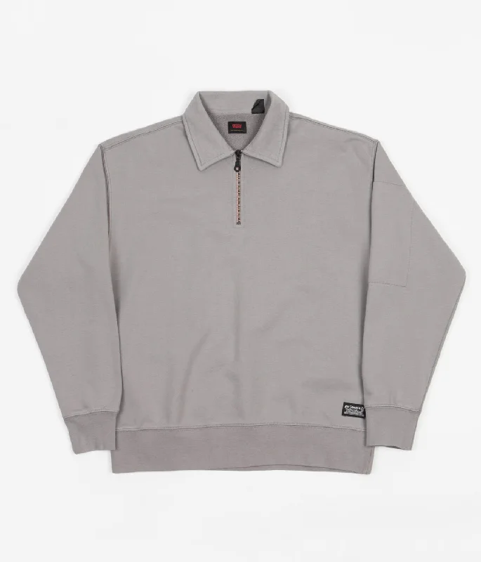 Hoodies & sweatshirts with jersey chic softness-Levi's® Skate 1/4 Zip Sweatshirt - Cliff Grey