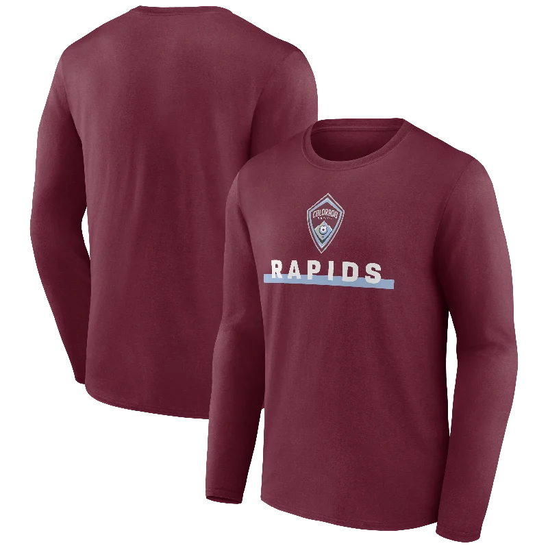 stylish fleece tops for winter comfort-Rapids L/S Logo Stripe Tee